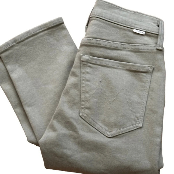 Mother The Stash Mid Rise Dazzler Ankle Jean in Oil Green  Sz: 24 - Picture 3 of 10